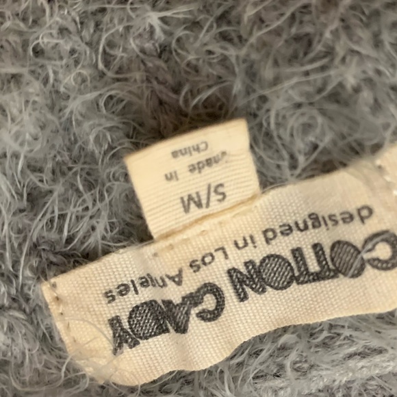 Cotton Candy Fuzzy Grey Lace Up Cozy Sweater - Picture 7 of 9